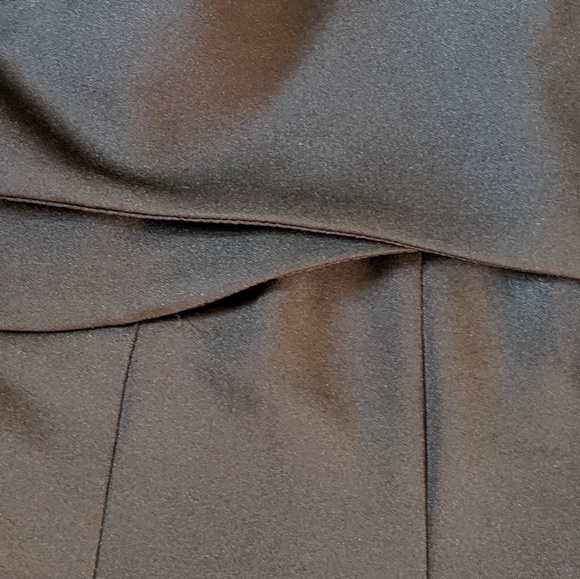 Satin Fit and Flare Little Black Dress - Picture 4 of 9